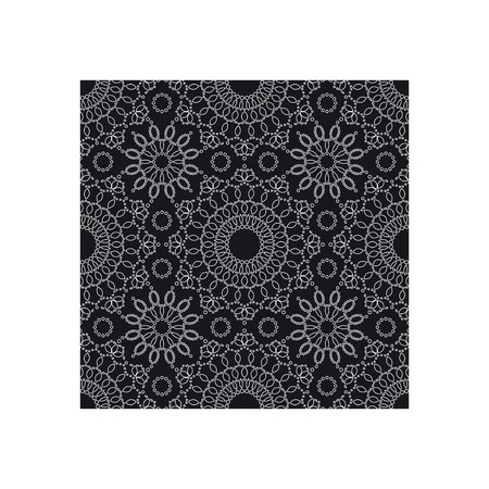 Seamless pattern. Grey lace on a black background.のイラスト素材