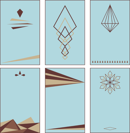 A set of cards for the text. Corporate identity, invitation. Blue and brown colors.のイラスト素材