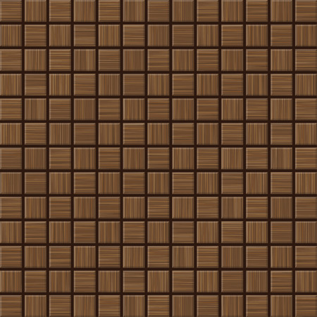 Background of square wooden planks. Brown wooden mosaic.のイラスト素材