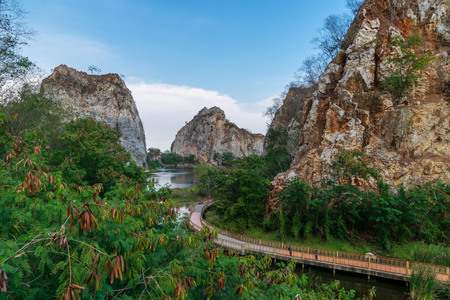 Khao Ngoo Rock Park famous scenic point in Ratchaburi