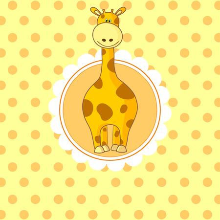 Little baby giraffe illustrationのイラスト素材