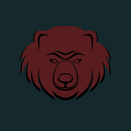 Retro bear head emblem. Vector illustrationのイラスト素材