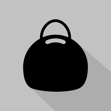 Women's black hat box bag icon. Vector illustrationのイラスト素材