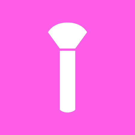 Makeup powder brush pink icon. Vector illustrationのイラスト素材