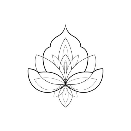 Ethnic Mandala ornament isolated on white background. Henna tattoo design. Vector illustrationのイラスト素材