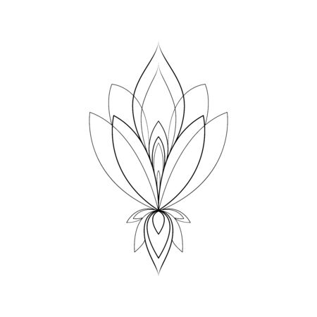 Ethnic Mandala ornament isolated on white background. Henna tattoo design. Vector illustrationのイラスト素材