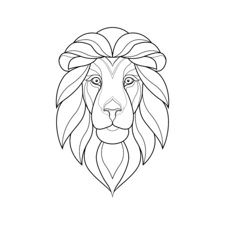 Abstract linear head of a lion.のイラスト素材