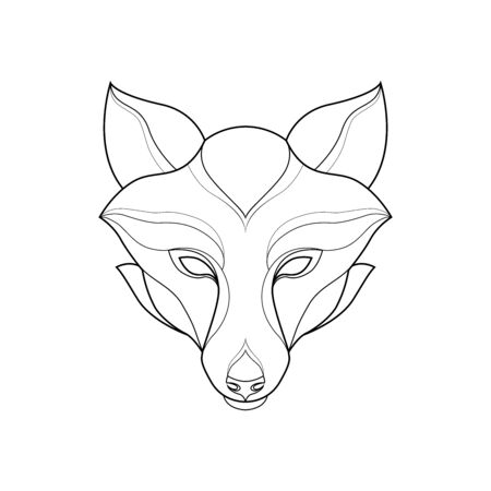 Abstract linear head of a fox.のイラスト素材