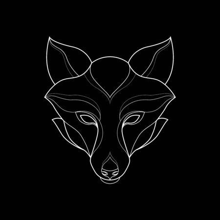 Abstract linear head of a fox.のイラスト素材