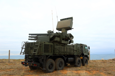 deployment of the Russian anti-aircraft missile system of large and medium range C-400 Triumf in the Sevastopol. January 13, 2018. Sevastopol, Crimeaのeditorial素材