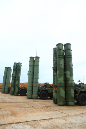 deployment of the Russian anti-aircraft missile system of large and medium range C-400 Triumf in the Sevastopol. January 13, 2018. Sevastopol, Crimeaのeditorial素材