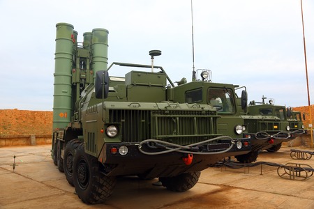 deployment of the Russian anti-aircraft missile system of large and medium range C-400 Triumf in the Sevastopol. January 13, 2018. Sevastopol, Crimeaのeditorial素材