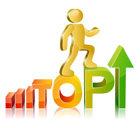 Human walking up on diagram Illustration   のイラスト素材