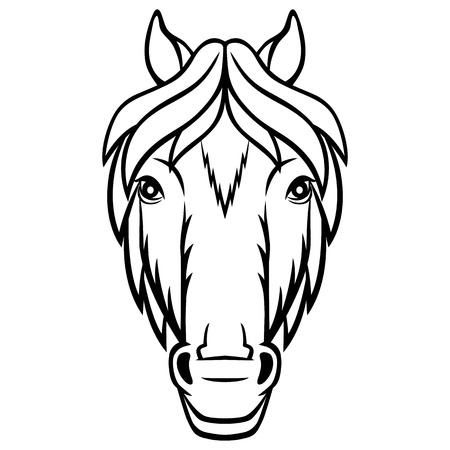 A horse head. This is vector illustration ideal for a mascot and tattoo or T-shirt graphic.のイラスト素材