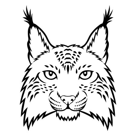 A lynx head logo. This is vector illustration ideal for a mascot and tattoo or T-shirt graphic.のイラスト素材