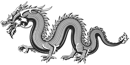 Traditional Asian Dragon vectorのイラスト素材