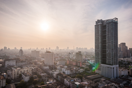 Bangkok in the morning, aerial viewの写真素材