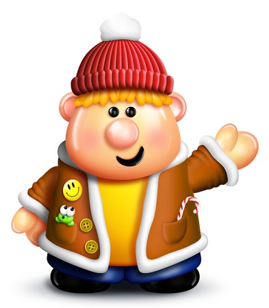 Cartoon Boy with Winter Clothesの写真素材