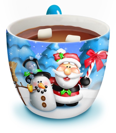 Christmas Cup of Hot Chocolateの写真素材