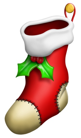 Illustrated Empty Christmas Stockingの写真素材