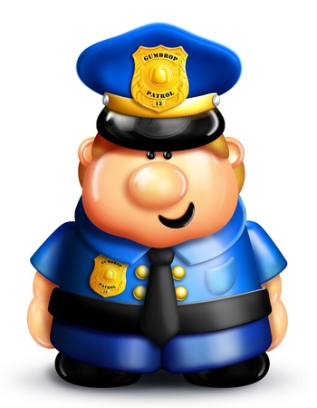 Whimsical Cartoon Policemanの写真素材