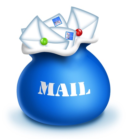 Whimsical Cartoon Mail Bagの写真素材