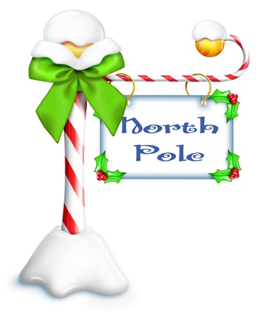 Whimsical Cartoon North Pole Signの写真素材