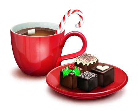 Christmas Chocolates and Cocoaの写真素材