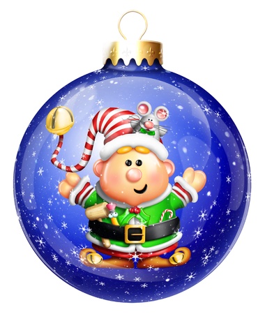 Whimsical Cartoon Elf Christmas Ballの写真素材
