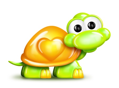 Cartoon Turtle with Heart の写真素材