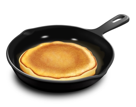 Illustrated Pancake in Frying Panの写真素材