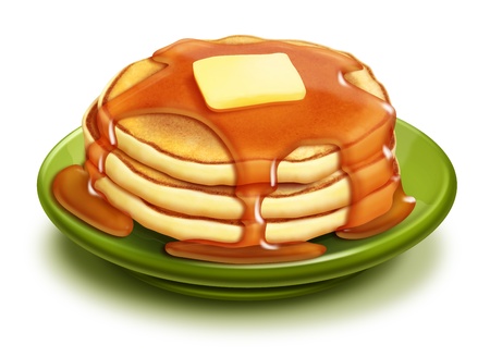 Illustrated Stack of Pancakes with Syrupの写真素材