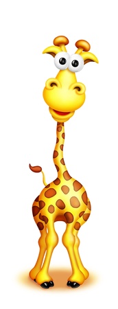 Whimsical Cute Cartoon Giraffe Boyの写真素材