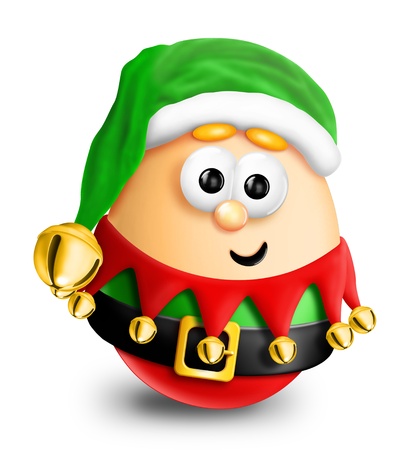 Whimsical Cartoon Christmas Egg Elfの写真素材