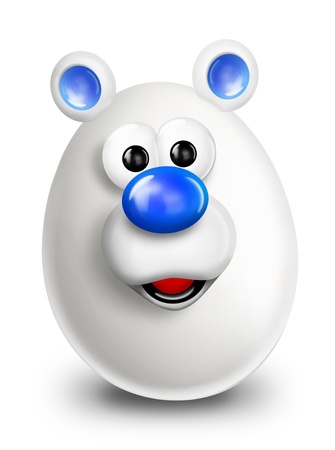 Whimsical Cartoon Christmas Egg Polar Bearの写真素材