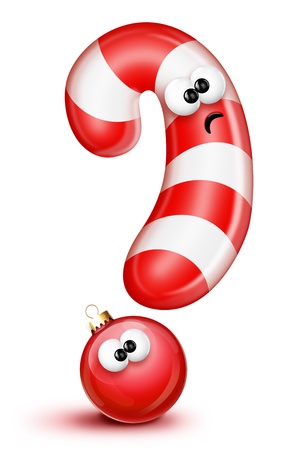 Confused Whimsical cartoon Candy Caneの写真素材