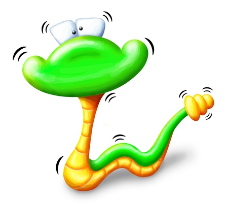 Whimsical Cartoon Snakeの写真素材