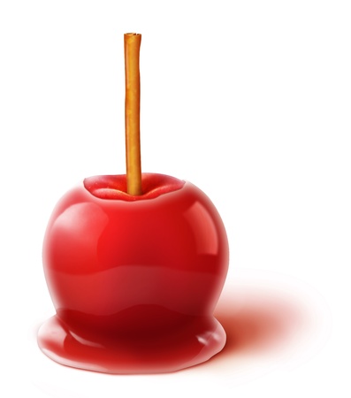 Illustrated Candy Apple with Cinnamon Stickの写真素材