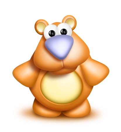 Whimsical Cute Cartoon Bearの写真素材