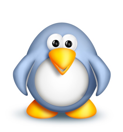 Whimsical Cute Cartoon Penguinの写真素材