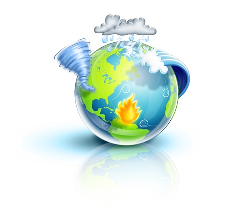 Illustrated Planet Earth Natural Disastersの写真素材