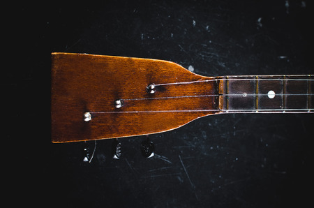 The neck of the Guitar, elegant on the black background, vintage grungeの写真素材