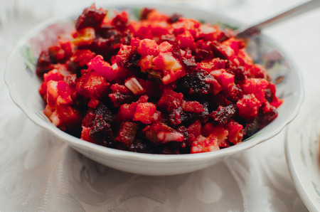 Salad on a plate close-upの写真素材