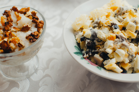 Kutya salad and riceの写真素材