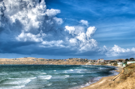 Beautiful scenery, a deep sky and the line of the cityの写真素材