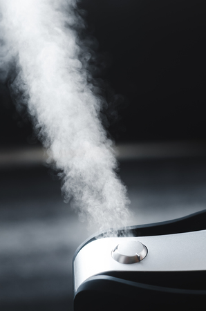 The steam from the humidifier night in a child's bedroom, a lot of volume pairの写真素材