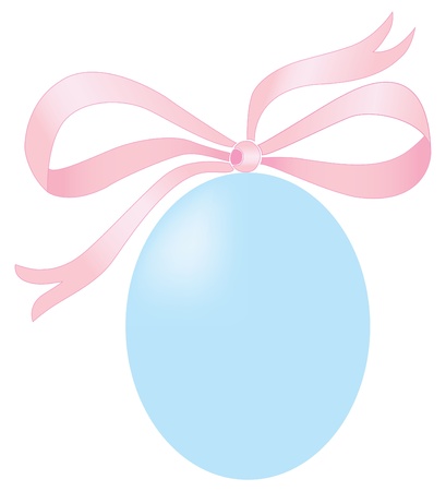 Blue easter egg with bowのイラスト素材