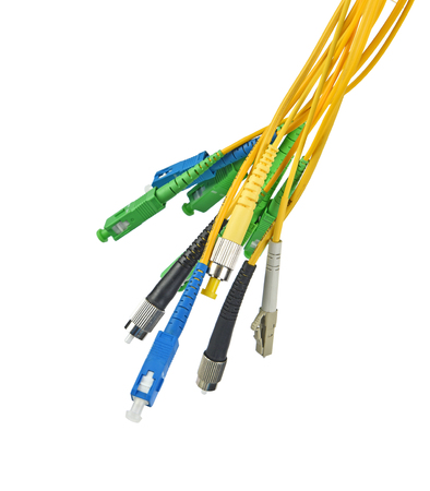 Fiber Optic CONNECTORS isolated on white background