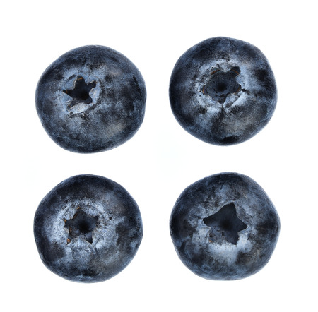 fresh blueberries isolated on white background. Top view.の写真素材