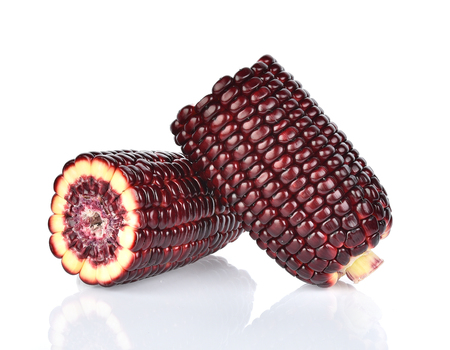 Purple corn (khaopodtamtimsiam) isolated on white background